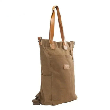 Sac à main cuir et toile grande capacité