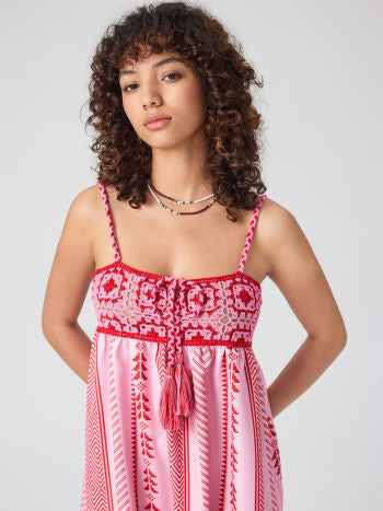 Robe Éthnic Longue Manches pour Femme