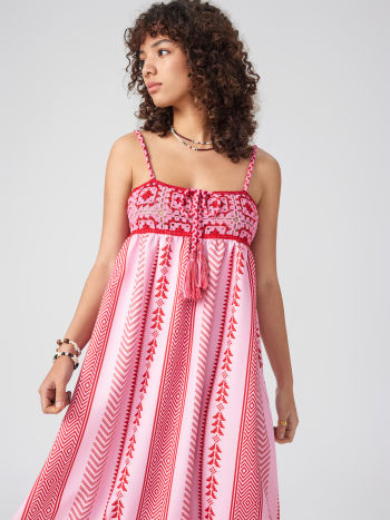 Robe Éthnic Longue Manches pour Femme