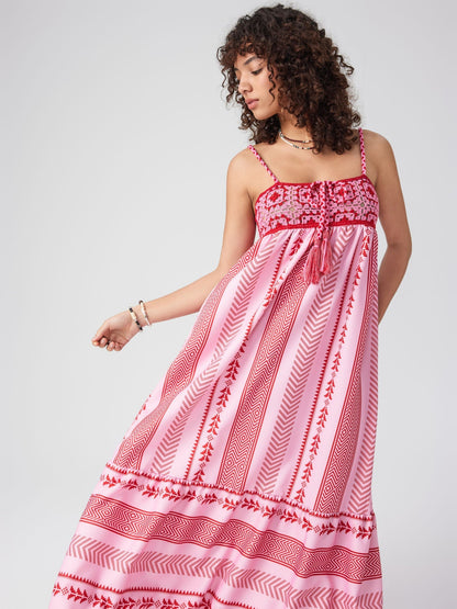 Robe Éthnic Longue Manches pour Femme