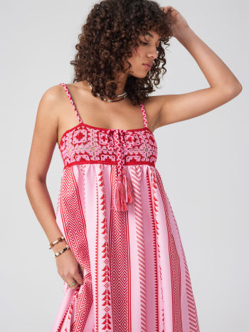 Robe Éthnic Longue Manches pour Femme