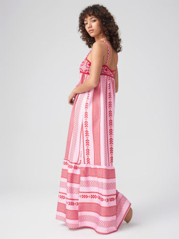 Robe Éthnic Longue Manches pour Femme