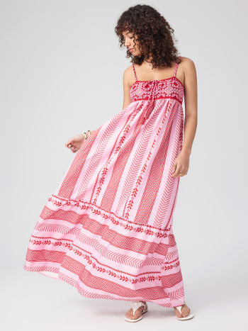 Robe Éthnic Longue Manches pour Femme