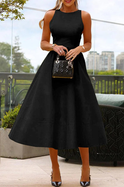 Robe de Fête Enfant sans Manches Décolleté Rond