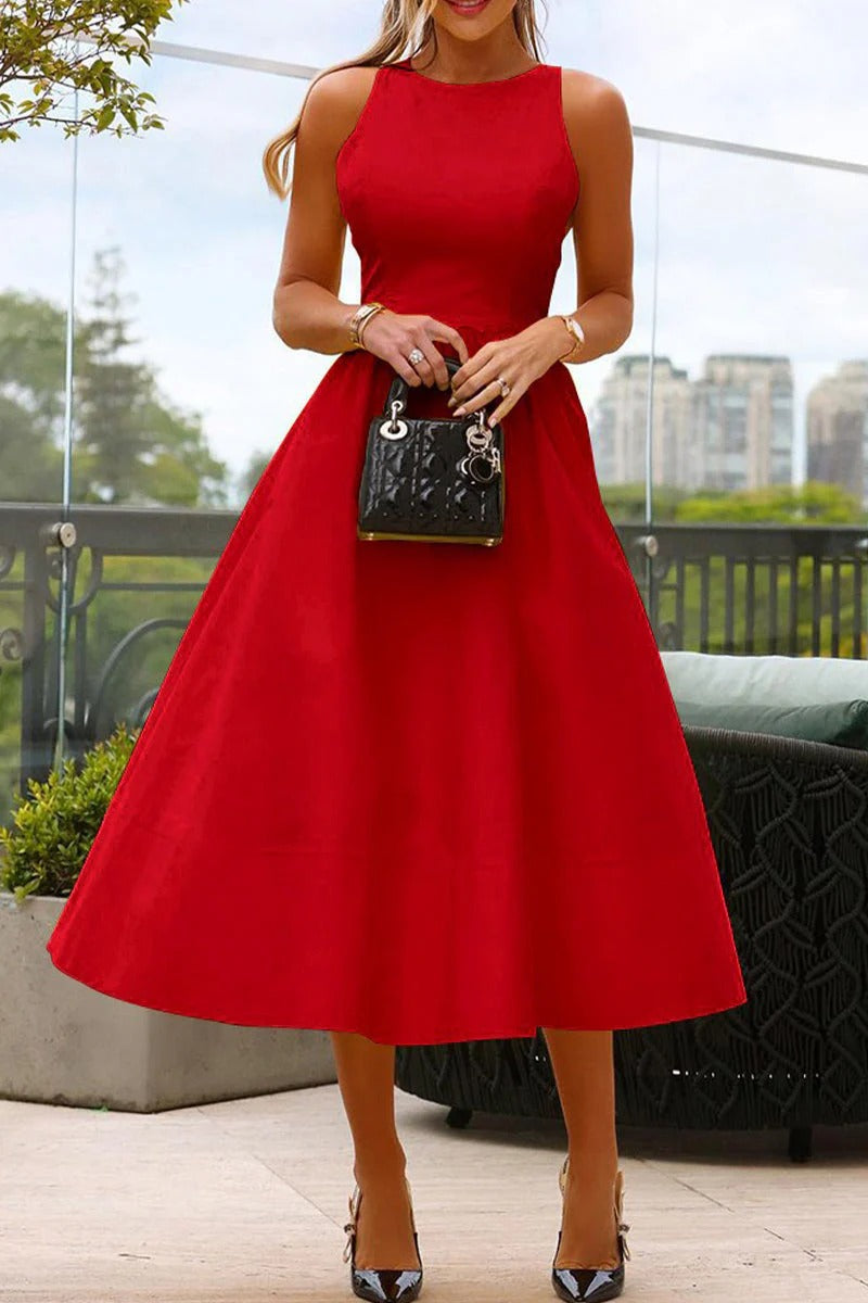 Robe de Fête Enfant sans Manches Décolleté Rond - PanierRoyale