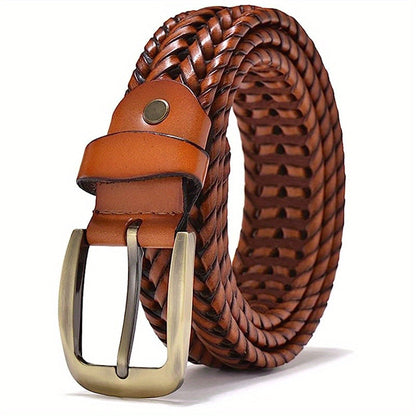 Ceinture Homme Cuir Tressé Classique Ajustable