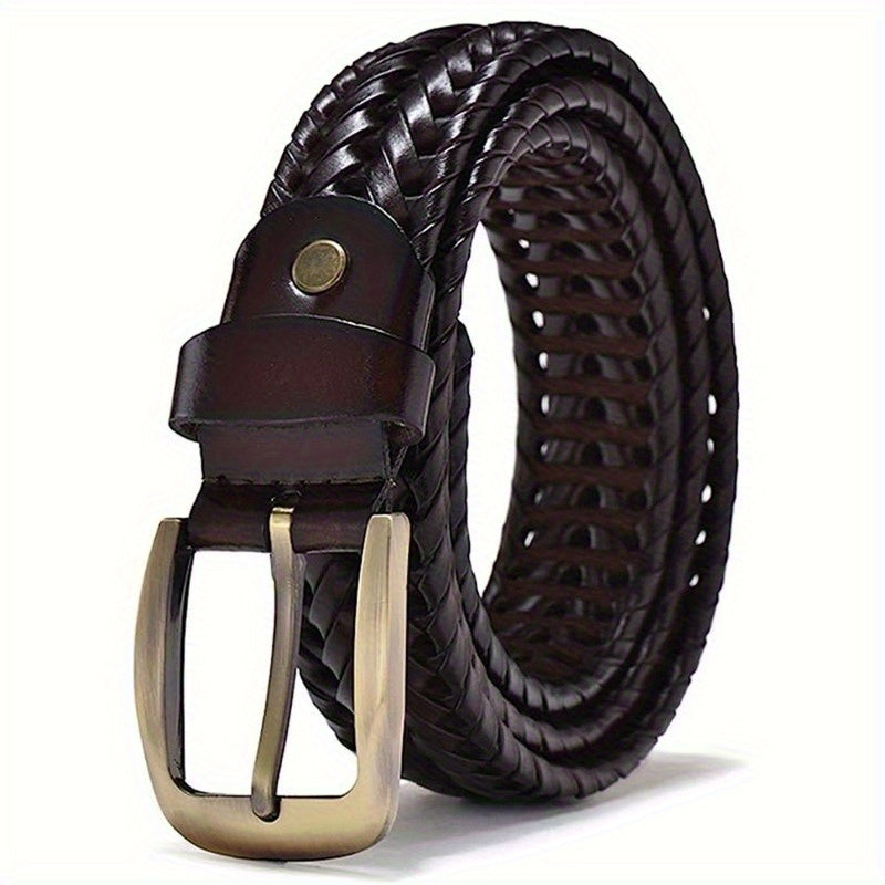 Ceinture Homme Cuir Tressé Classique Ajustable