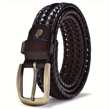 Ceinture Homme Cuir Tressé Classique Ajustable