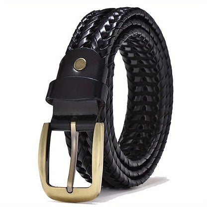 Ceinture Homme Cuir Tressé Classique Ajustable