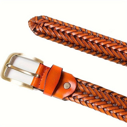 Ceinture Homme Cuir Tressé Classique Ajustable