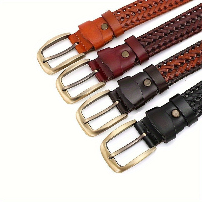 Ceinture Homme Cuir Tressé Classique Ajustable