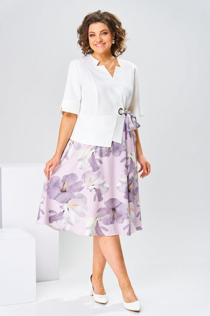Robe midi Femme Coton Soie Fluide Manches Courtes