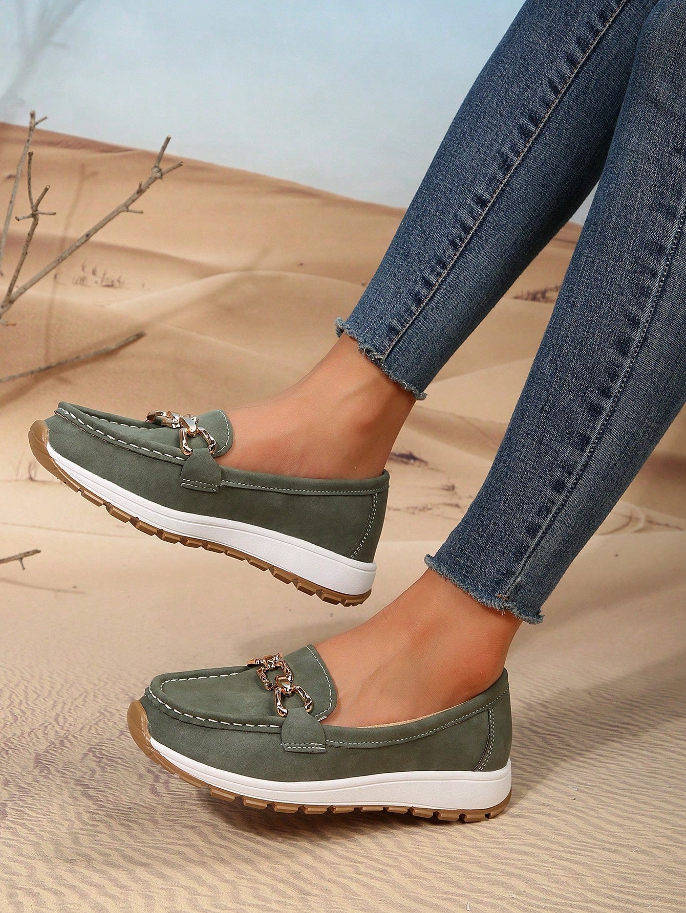 Mocassins Femmes élégants avec détail métallisé