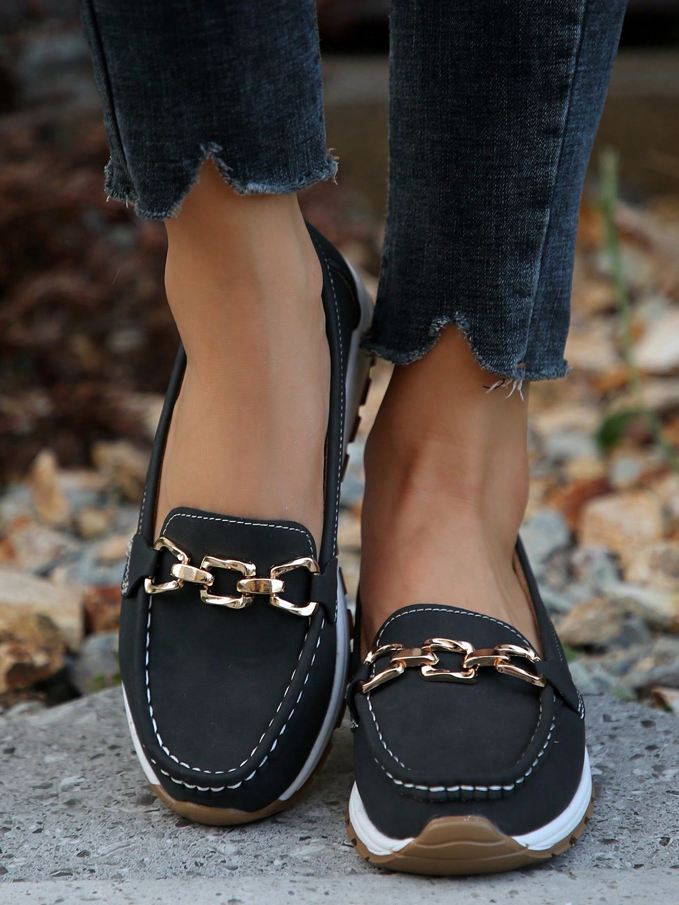 Mocassins Femmes élégants avec détail métallisé