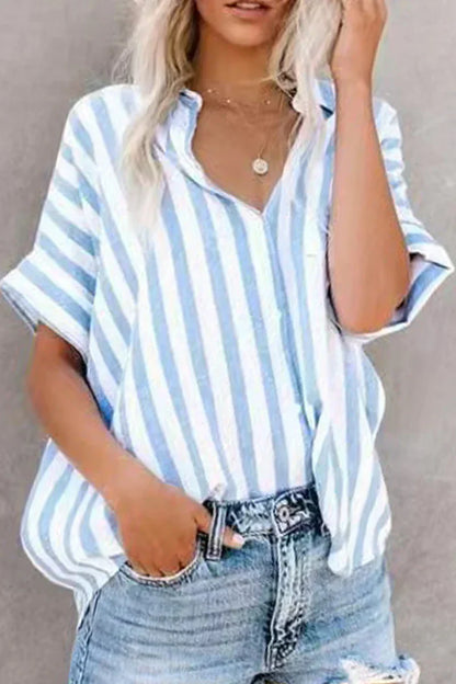 Chemise Décontractée Rayures Coton Confortable - PanierRoyale