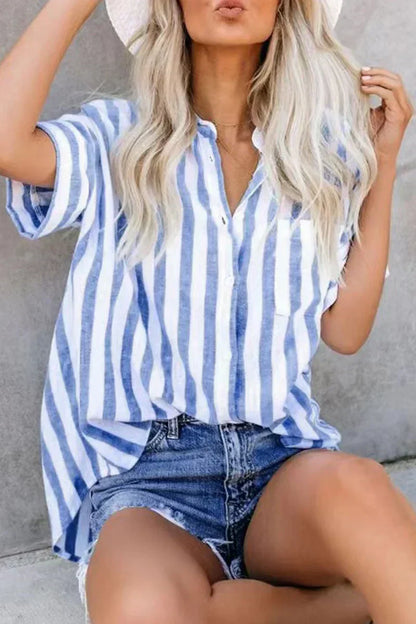 Chemise Décontractée Rayures Coton Confortable