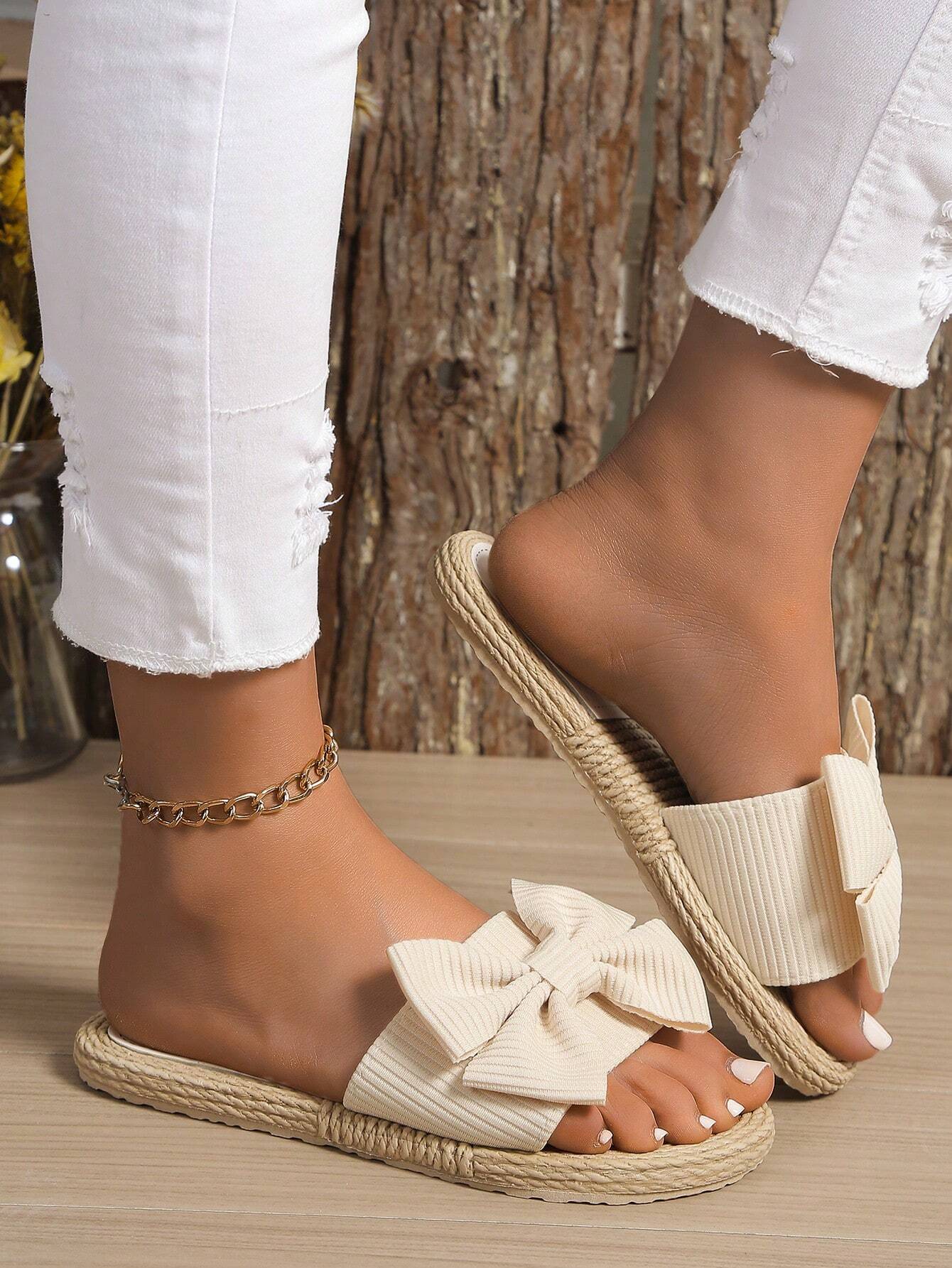 Sandales Boho à nouettes et semelle tressée - Confortable et tendance
