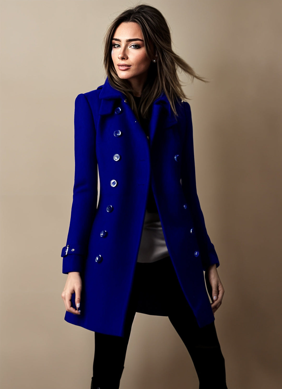 Manteau Femme Élégant à Col Revers - PanierRoyale