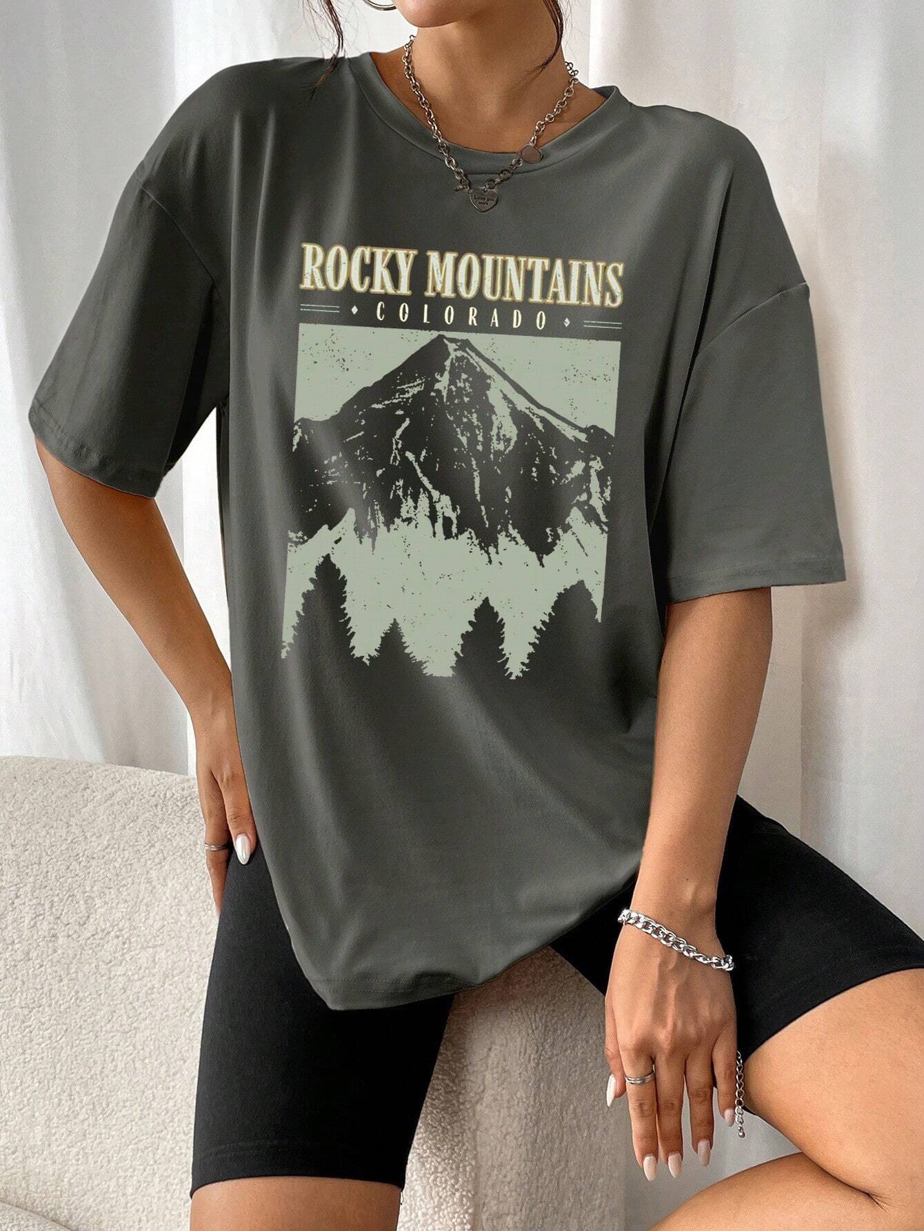 T-Shirt Décontracté Style Vintage Noir