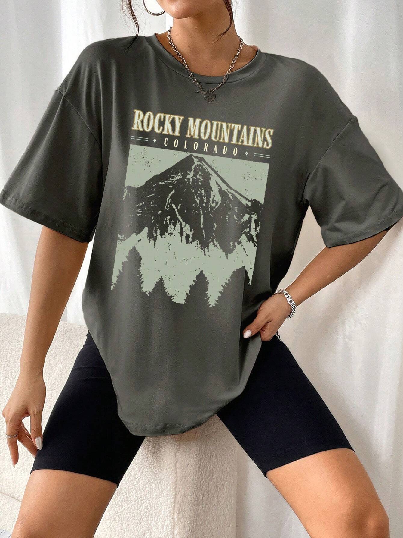 T-Shirt Décontracté Style Vintage Noir
