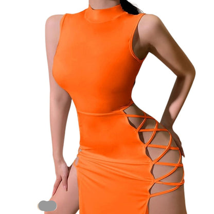 Robe Longue Décontractée sans Manches avec Gilet Chic