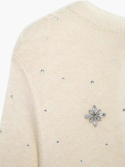 Cardigan Femme Tricoté Décontracté avec Boutons