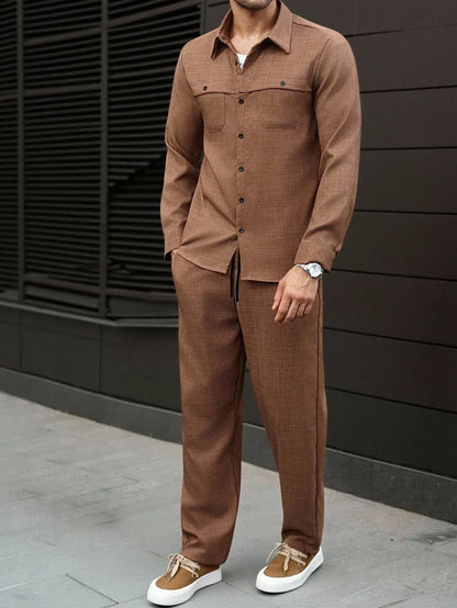 Costume Homme Élégant 2 Pièces Manches Longues
