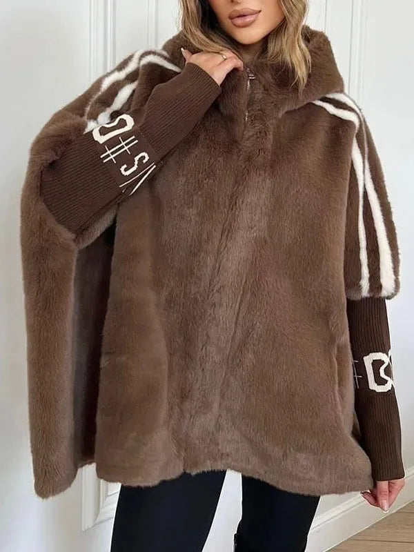 Manteau long en Fausse Fourrure Coupe Oversize Doux