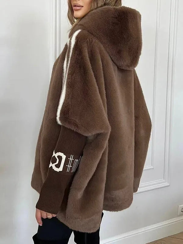 Manteau long en Fausse Fourrure Coupe Oversize Doux