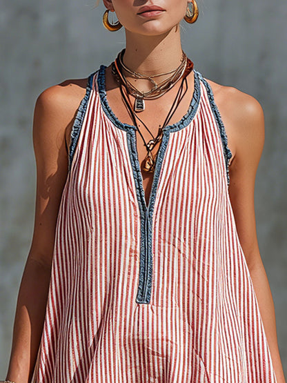 Robe mini Femme Col halter Volants Coupe ajustée