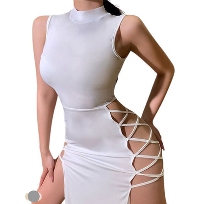 Robe Longue Décontractée sans Manches avec Gilet Chic