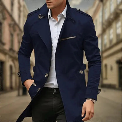Manteau Homme Imperméable à Fermeture Éclair Double