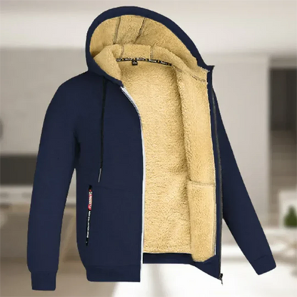 Veste Hiver Homme Zippée avec Capuche Réversible