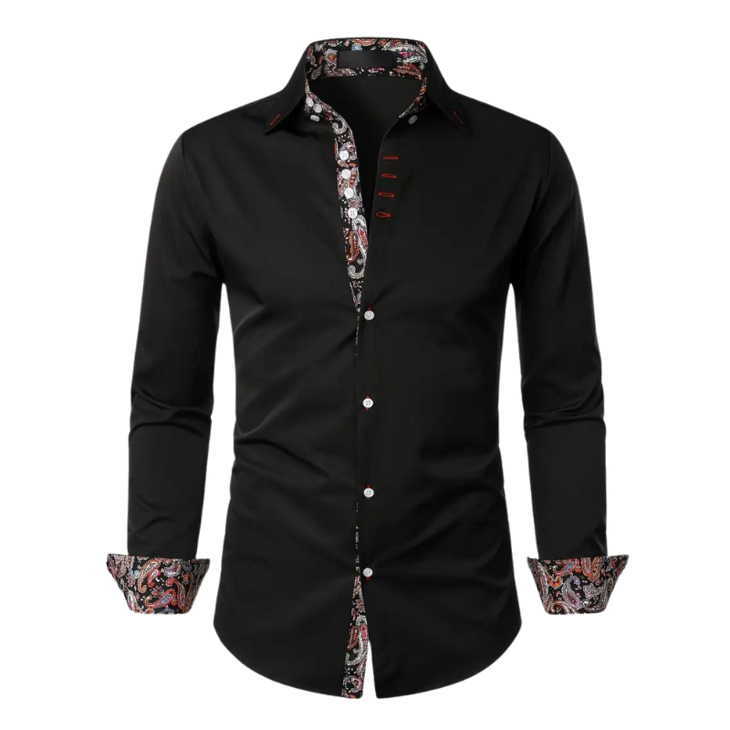 Chemise Homme À Manches Longues Imprimée Élégante