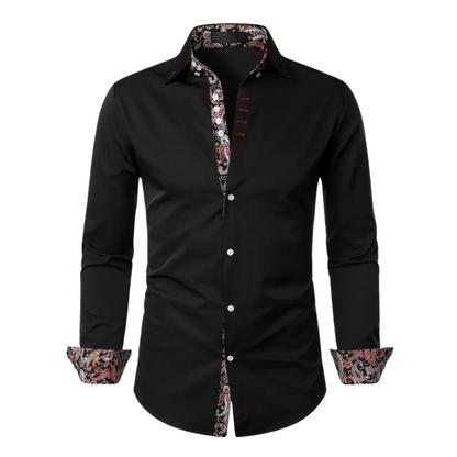 Chemise Homme À Manches Longues Imprimée Élégante