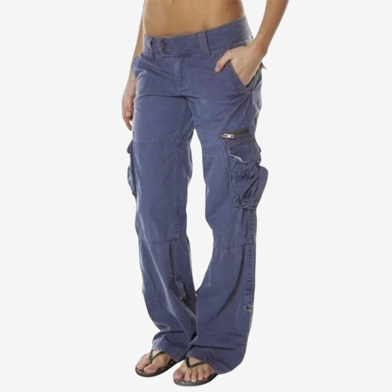 Pantalon Cargo Grande Taille avec Poches Fermetures Éclair