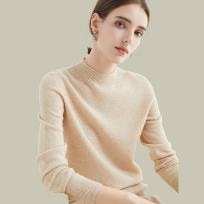 Pull Femme Col Rond en Laine Mérinos Chaud pour Hiver