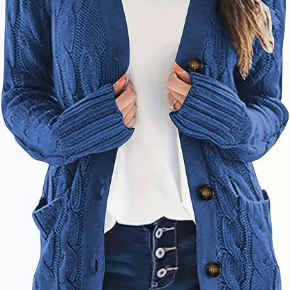 Gilet Femme Chic - Cardigan Câble Doux avec Fermeture Éclair