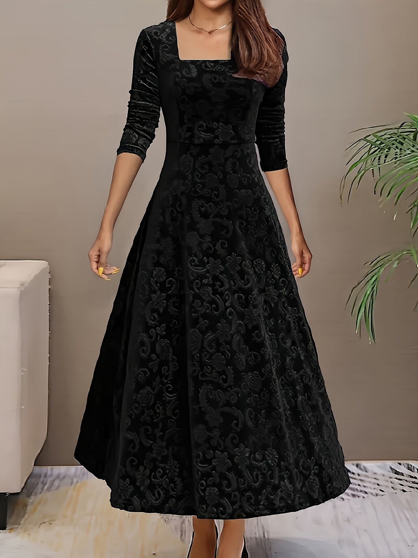 Robe Soirée Fleurs en Soie pour Femmes