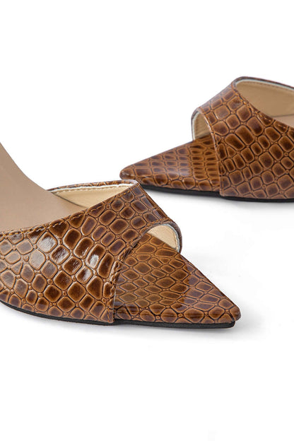 Mules Hauts Talons Noir Gaine Élégantes