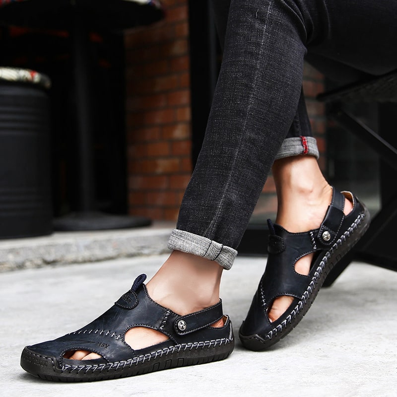 Sandales Homme Cuir Souple et Respirant