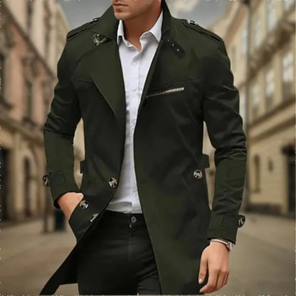 Manteau Homme Imperméable à Fermeture Éclair Double
