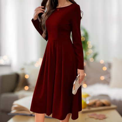 Robe Féminine Élégante Taille Mi-Longue