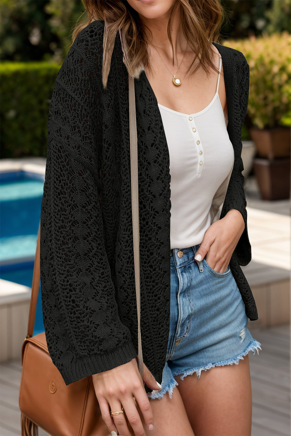 Gilet Femme Été Léger en Crochet Décontracté