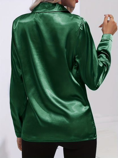 Chemise Femme en Soie Élégante Manches Longues