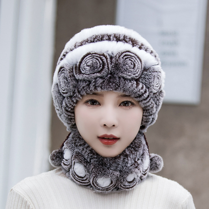 Bonnet Femme Hiver Fourré Doux et Confortable