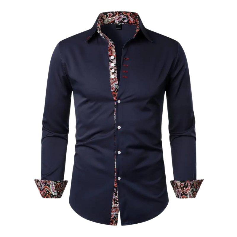 Chemise Homme À Manches Longues Imprimée Élégante