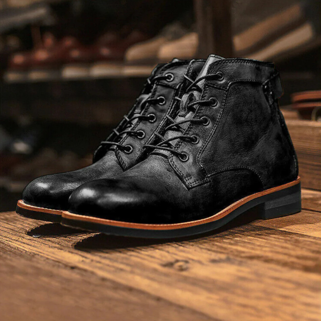 Bottes Homme Chic en Cuir Lacets - PanierRoyale