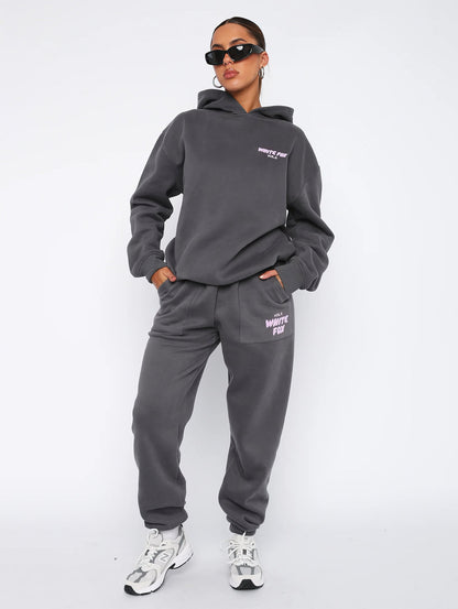Ensemble Jogging Femme Coton Oversize Sweat à Capuche Pantalon