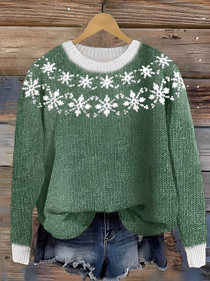 Pull Femme Hiver Doux et Confortable à Motif Animalier